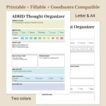 ADHD Thought Organizer Printable for Executive Dysfunction and Focus