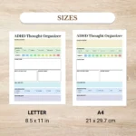 ADHD Thought Organizer available in US Letter & A4 sizes