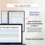 Fillable ADHD Thought Organizer optimized for Mobile, Tablet, and Desktop