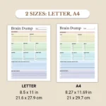 Brain Dump digital planner available in US Letter & A4 sizes