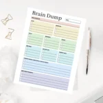 unfiltered thoughs checkbox with brain dump planner color-coded block