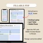 Fillable Business Overview Planner optimized for Mobile, Tablet, and Desktop