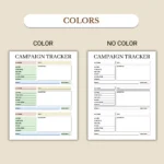 Campaign Tracker available in colorful and ink-friendly black-and-white