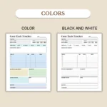 Case Task Tracker available in colorful and ink-friendly black-and-white