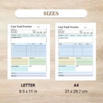 Case Task Tracker available in US Letter & A4 sizes