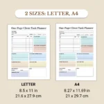 Client Task Planner available in US Letter & A4 sizes