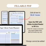 Fillable Client Task Planner optimized for Mobile, Tablet, and Desktop