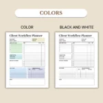 Client Workflow Planner available in colorful and ink-friendly black-and-white