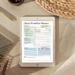 Minimalist freelancer project management worksheet printable PDF featuring a clean layout for organizing customer deliverables and deadlines