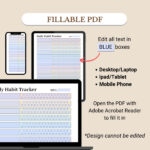 Fillable Daily Habit Tracker optimized for Mobile, Tablet, and Desktop