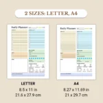 Daily Planner available in US Letter & A4 sizes