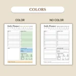 Daily Planner Simple planner designed for organized work life balance colorful