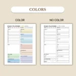Daily planner available in colorful and ink-friendly black-and-white