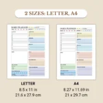 Daily planner have two colors: colorful, black and white