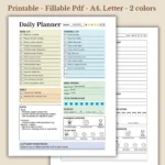 Daily Planner Work Life Balance To Do Checklist Water Intake Meal Tracker