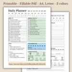 Daily Planner Work Life Balance To Do Checklist Water Intake Tracker