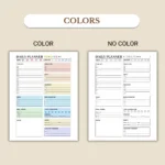 Daily planner available in colorful and ink-friendly black-and-white
