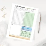 Daily planner for balancing productivity and self care