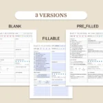 Daily planner printable PDF with organized sections for productivity