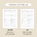 Daily Planner included Letter & A4 sizes