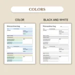 Distraction Log available in colorful and ink-friendly black-and-white