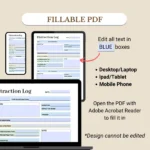 Fillable Distraction Log optimized for Mobile, Tablet, and Desktop