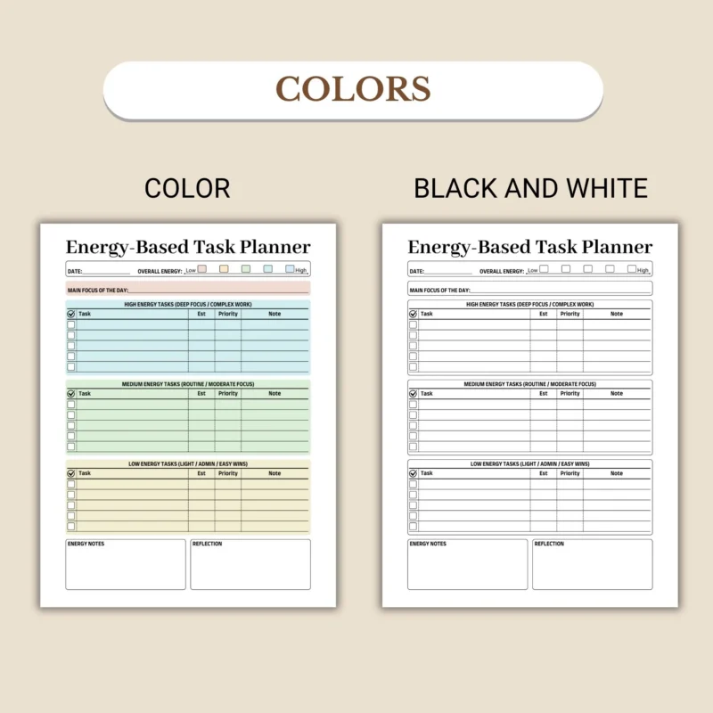 Energy-Based Task Planner available in colorful and ink-friendly black-and-white