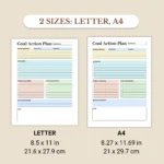Goal Action Plan available in US Letter & A4 sizes