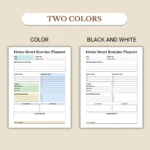 Home Reset Routine Planner available in colorful and ink-friendly black-and-white