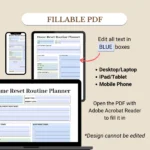 Fillable Home Reset Routine Planner optimized for Mobile, Tablet, and Desktop