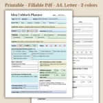 Idea Unblock Planner Printable for Creative Thinking and Problem Solving