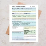 Sample Idea Unblock Planner with pre-filled entries for block types, triggers, and selected buster strategies for creative flow.