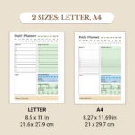 Manage daily priorities while building healthy habits Letter & A4