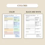 Meeting-Free Day Planner available in colorful and ink-friendly black-and-white