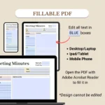 Fillable Meeting Minutes optimized for Mobile, Tablet, and Desktop