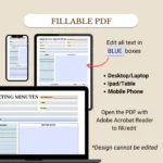 Fillable Meeting Minutes optimized for Mobile, Tablet, and Desktop