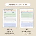 Meeting Notes available in US Letter & A4 sizes