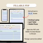 Fillable Meeting Notes optimized for Mobile, Tablet, and Desktop
