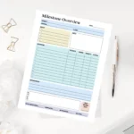 Detailed project roadmap template featuring color-coded sections for risk assessment and progress tracking with high visual clarity