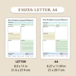New Product Launch Planner available in US Letter & A4 sizes