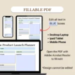 Fillable New Product Launch Planner for mobile, tablet, and laptop/PC
