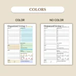 Organized Living available in colorful and ink-friendly black-and-white