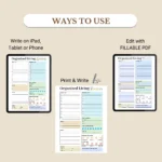 use Organized Living digitally with GoodNotes, print to write, or use as a fillable PDF