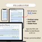 Fillable Pomodoro Planner for mobile, tablet, and laptop/PC