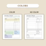 Pomodoro Planner available in colorful and ink-friendly black-and-white
