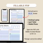 Fillable Priority Matrix Planner for mobile, tablet, and laptop/PC