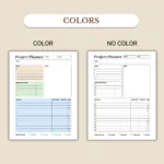 Business Planner Bundle available in colorful and ink-friendly black-and-white