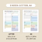 Daily Work Organizer available in US Letter & A4 sizes