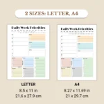 Professional Daily Work Planner Bundle available in US Letter & A4 sizes