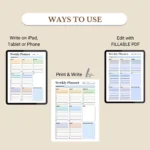Use this weekly planner to print, fill out as a PDF, or use digitally